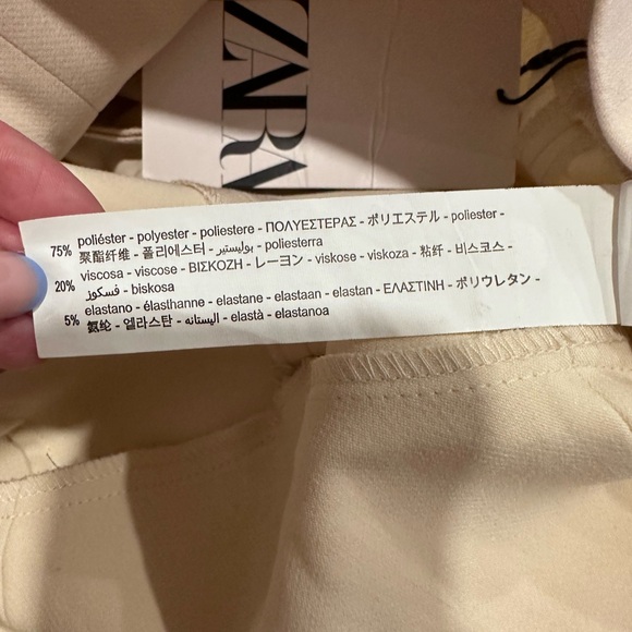 NWT Zara Cream High-waisted Dress Pants Medium - Picture 6 of 6